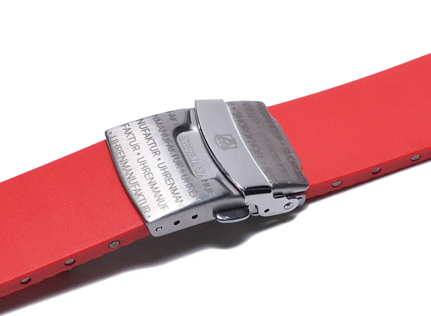 Bracelet en caoutchouc rouge – Image 3